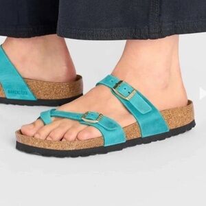 Birkenstock Mayari Sandals Blue Women Size 10 (41) Men Size 8 WORN ONCE!